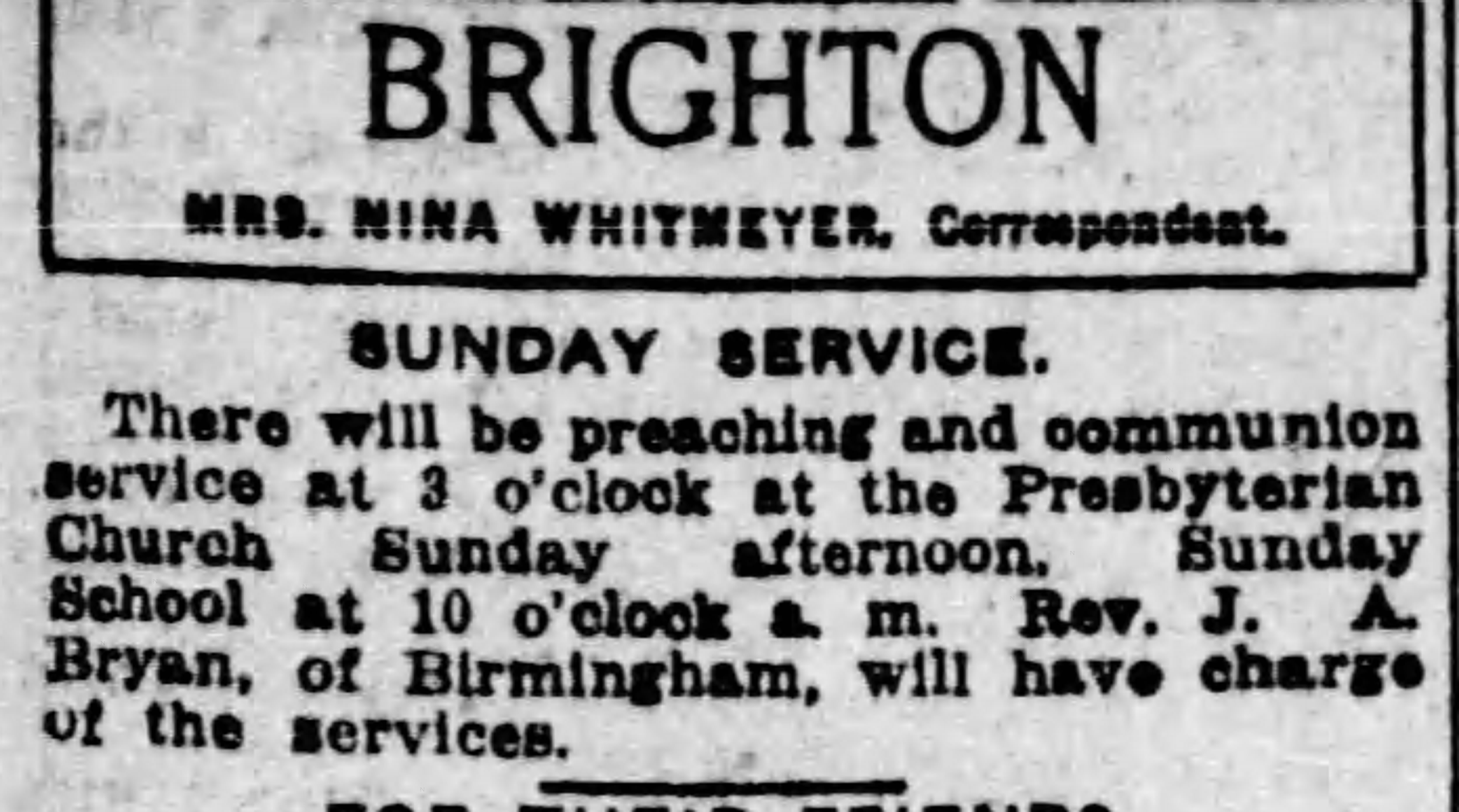 Brighton Sunday Service